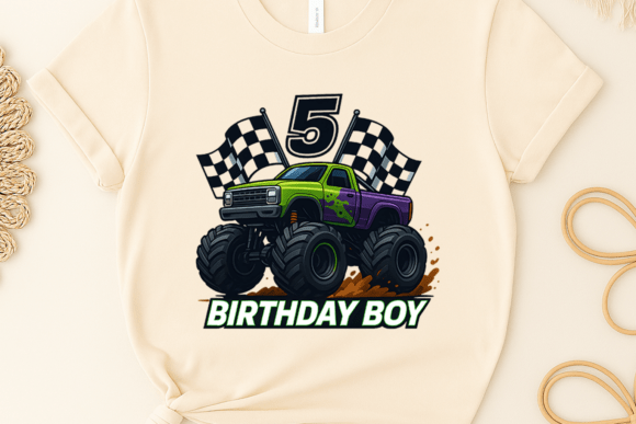 Birthday Boy Monster Truck Sublimation Design