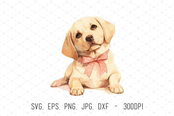 Cute Labrador Puppy Watercolor Clipart for Creative Projects