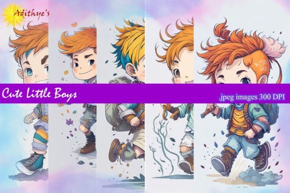 Cute Little Boys Design Pack for Creative Projects