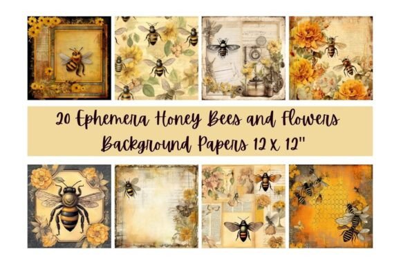 Enhance Your Creative Projects with the Honeybee and Floral Digital Paper Pack