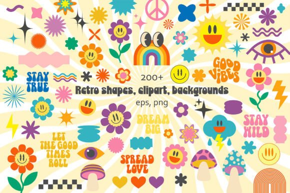 Retro Shapes: A Groovy Design Bundle for Creative Projects