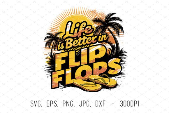 Retro Summer Quote Flip Flops SVG PNG: Creative Design Made Easy