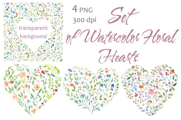 Set of Cute Hearts: Elevate Your Creative Projects with Hand-Painted Flair