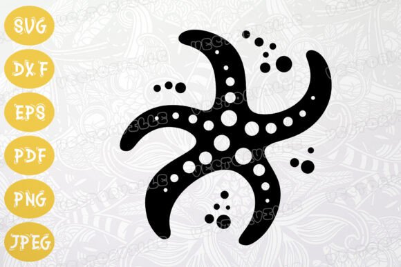 Starfish Silhouette SVG for Coastal Craft Projects