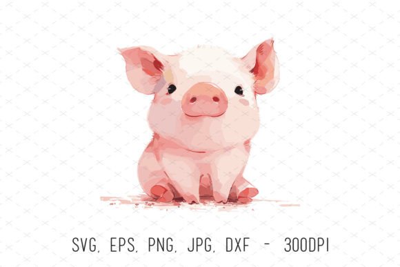 Strategic Value of Watercolor Baby Pig Farm Animals Clipart in Creative and Commercial Projects