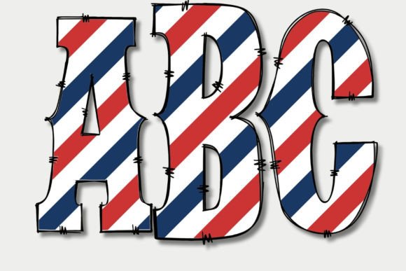 Striped 4th of July Western Letters PNG: A Digital Design Resource for Creative Projects