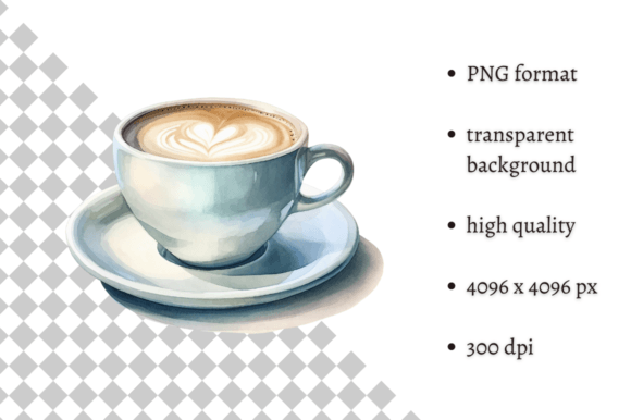 Watercolor Cup of Coffee PNG Clipart: A Versatile Design Element for Creative Projects