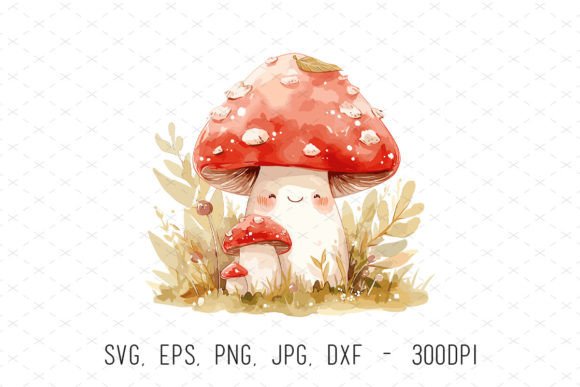 Watercolor Mushrooms Baby Shower Clipart: A Versatile Design Tool for Creative Projects