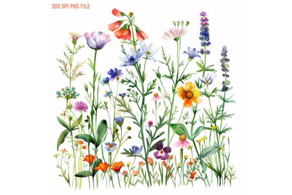 Watercolor Wildflower Clipart: A Versatile Design Solution for Modern Creatives